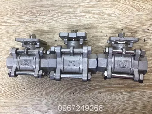 Van bi inox nối ren 3 thân Wonil Hàn Quốc