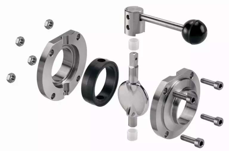 Cấu tạo của van bướm inox vi sinh