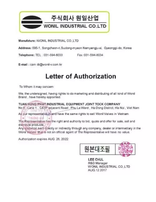 thu-uy-quyen-tuan-hung-phat-doc-quyen-van-cong-nghiep-wonil-han-quoc Giấy ủy quyền của hãng Wonil Hàn Quốc cho công ty Tuấn Hưng Phát
