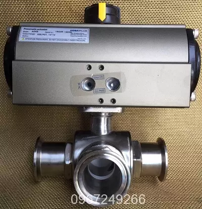 Van bi 3 ngã vi sinh đóng mở bằng khí