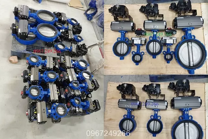 van-buom-dieu-khien-khi-nen-han-quoc1 Van bướm đóng mở bằng bộ khí nén Kosaplus Hàn Quốc