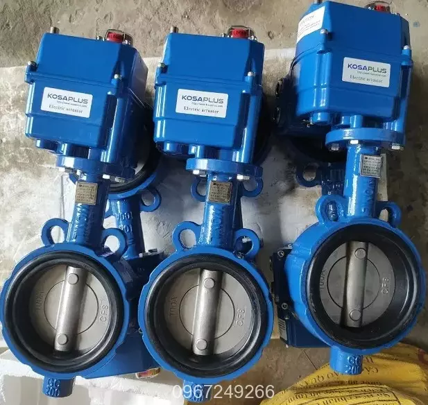 van-buom-gang-dien-han-quoc-on-off Van bướm thân gang cánh inox điện on/off