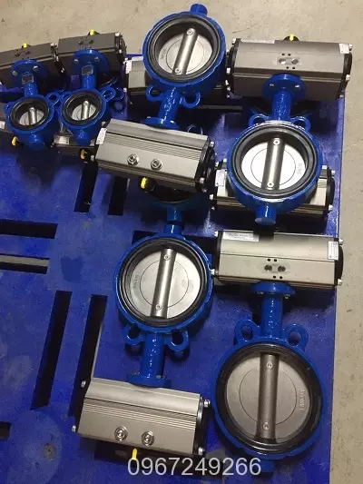 Van bướm điều khiển khí nén đóng mở 90 độ