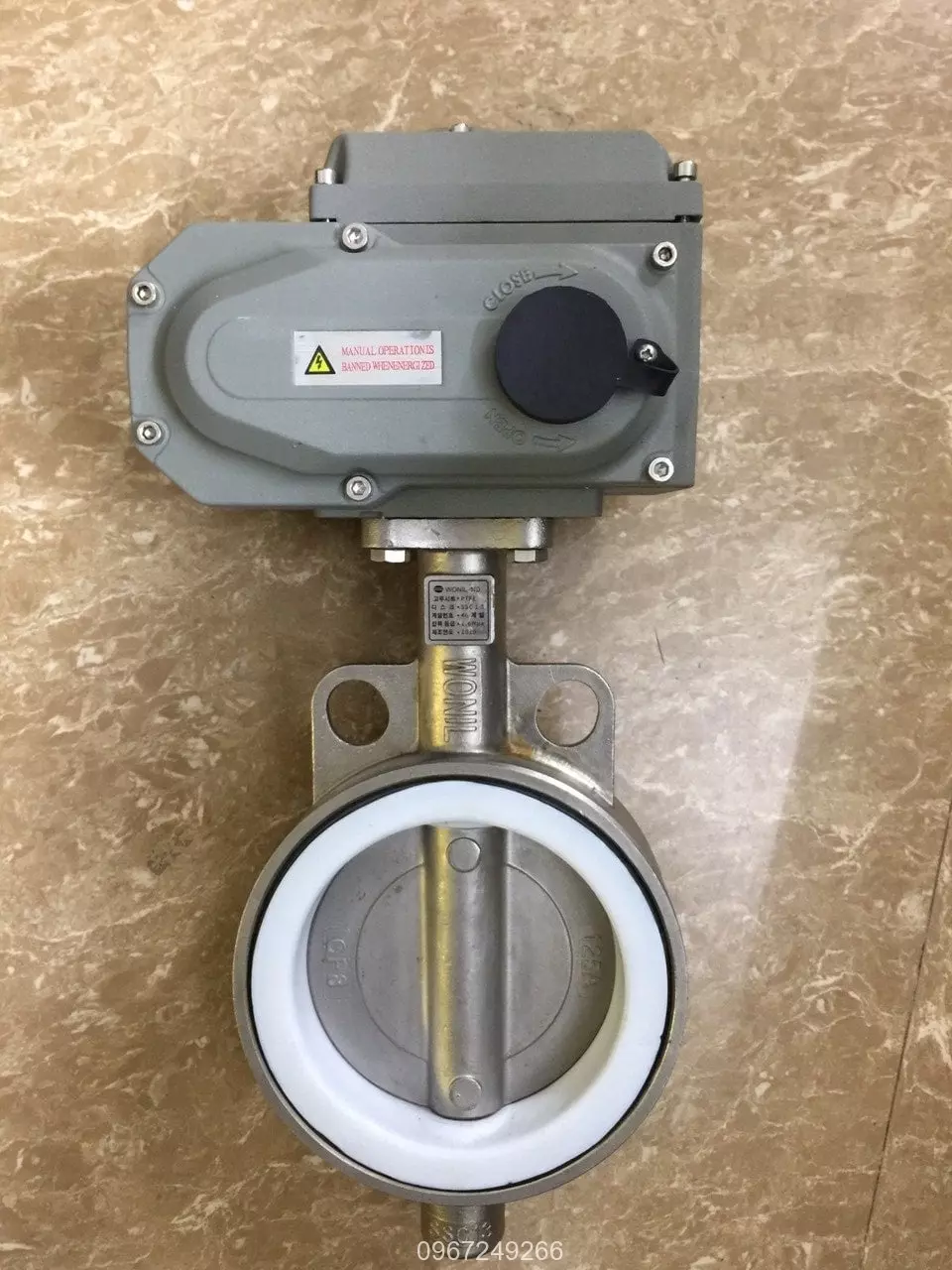 Van bướm toàn thân inox đóng mở điện on/off