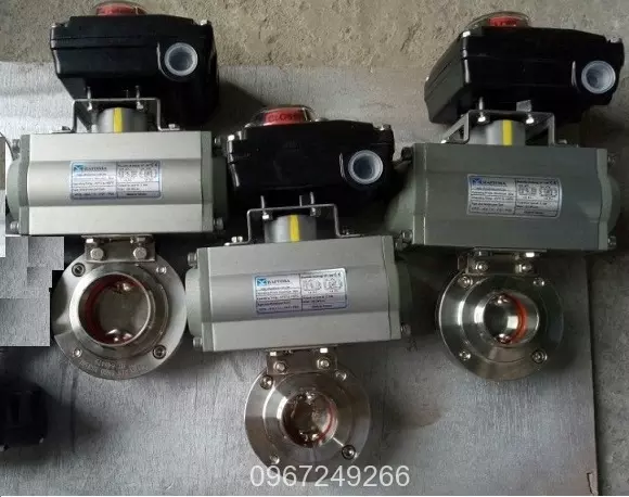 Van bướm inox vi sinh đóng mở bằng khí nén