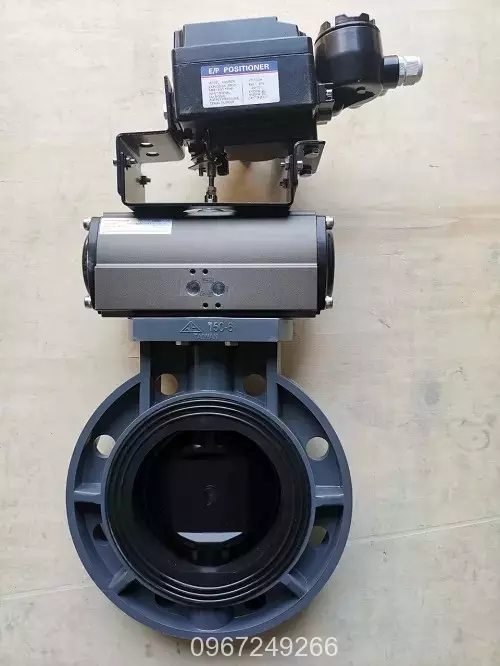 Van bướm nhựa đóng mở bằng khí nén tuyến tính