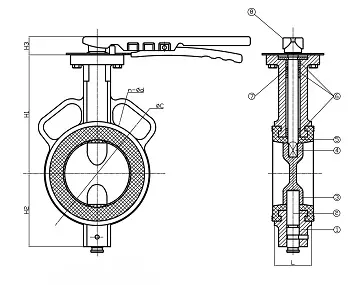 van-buom-tay-gat-5 Cấu tạo van bướm nhựa tay gạt