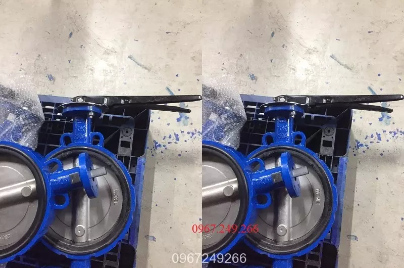 Van bướm thân gang cánh inox tay gạt