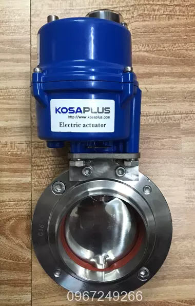 Van bướm inox vi sinh đóng mở bằng điện