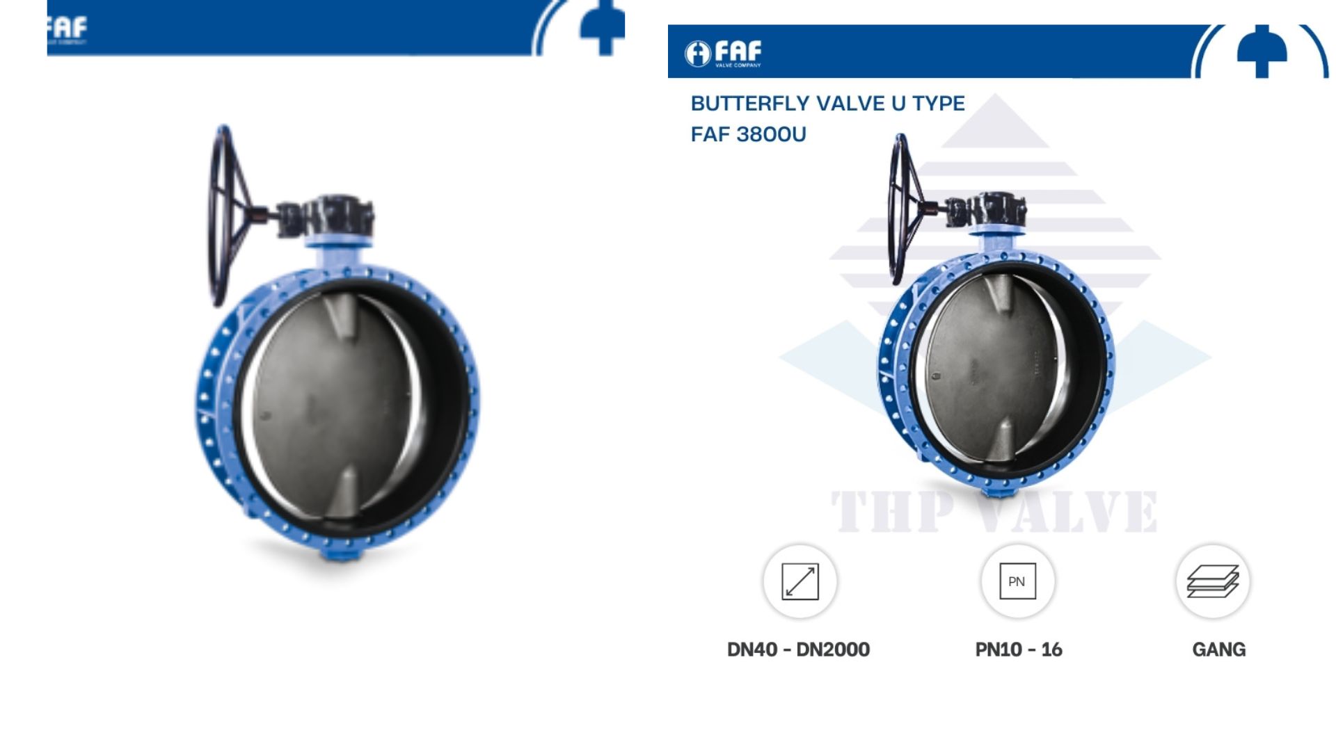Van bướm đồng tâm hai mặt bích FAF 3800U