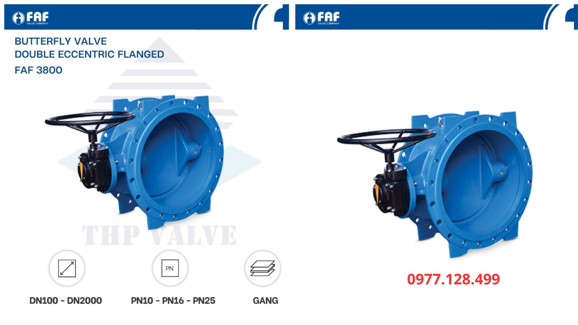van bướm lệch tâm hai mặt bích FAF 3800