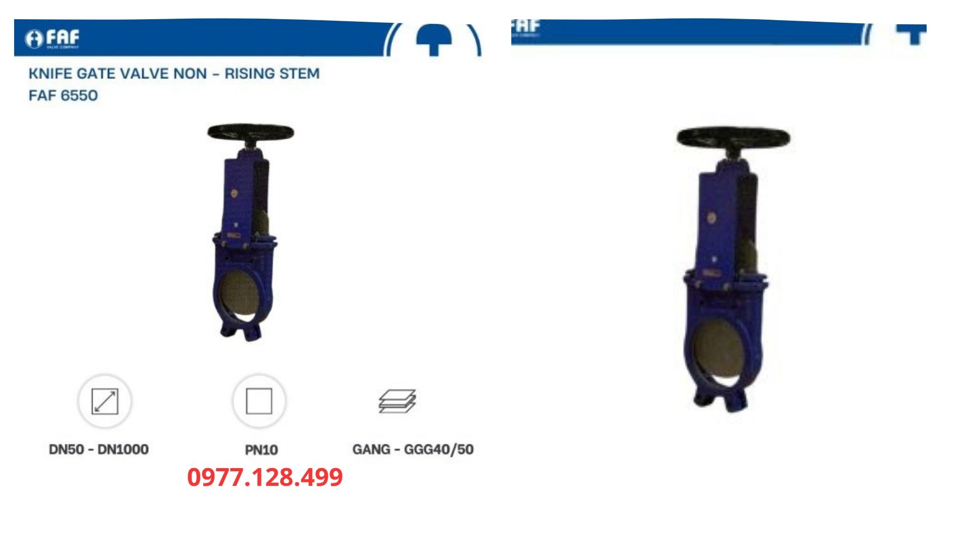 Van cổng dao ty chìm FAF 6550