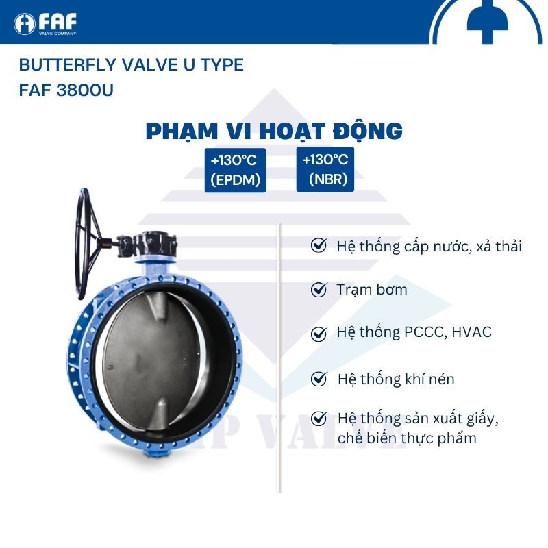 Van bướm đồng tâm hai mặt bích FAF 3800U - Hình ảnh 2