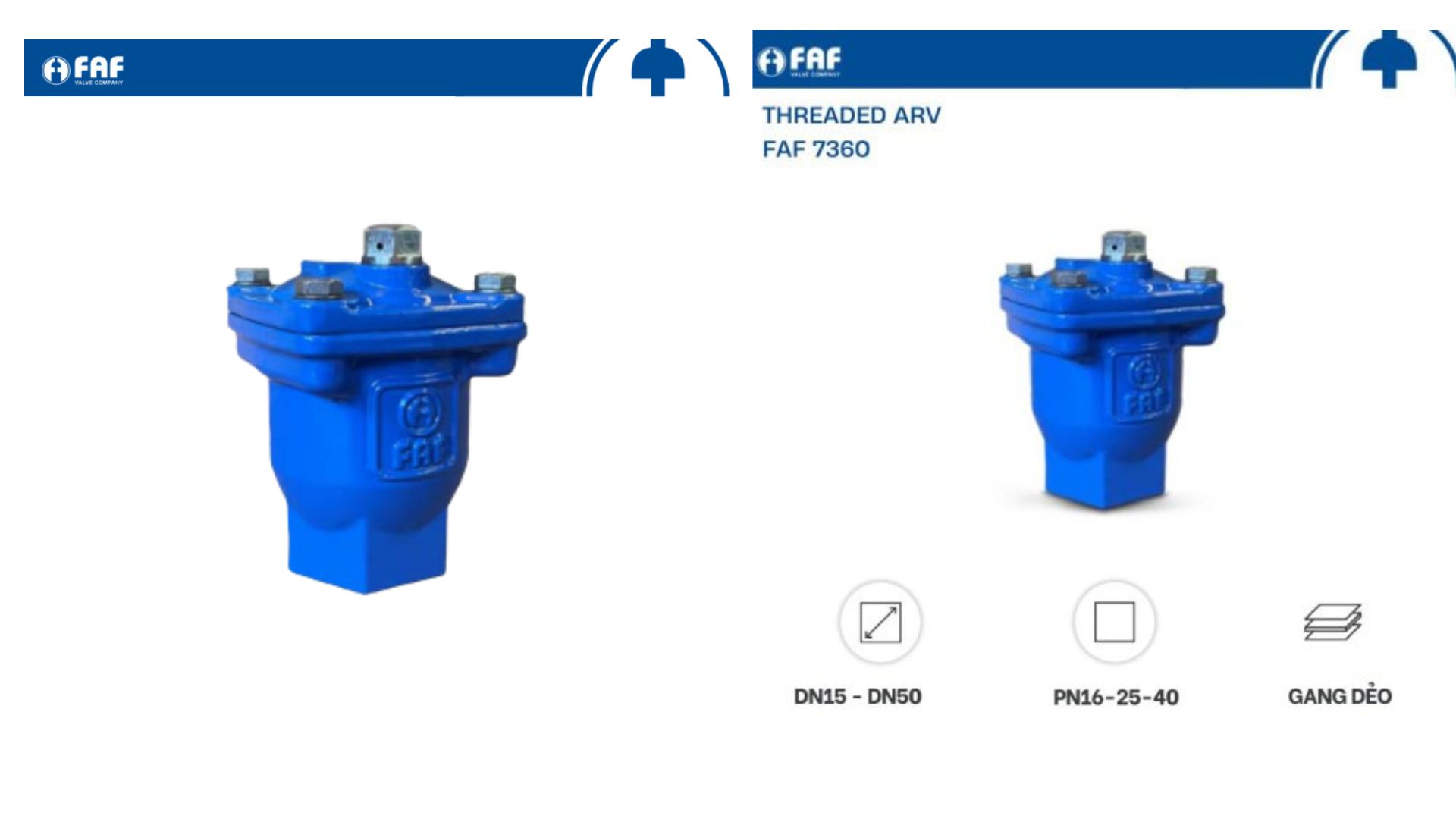 VAN XẢ KHÍ REN FAF 7360 DN25