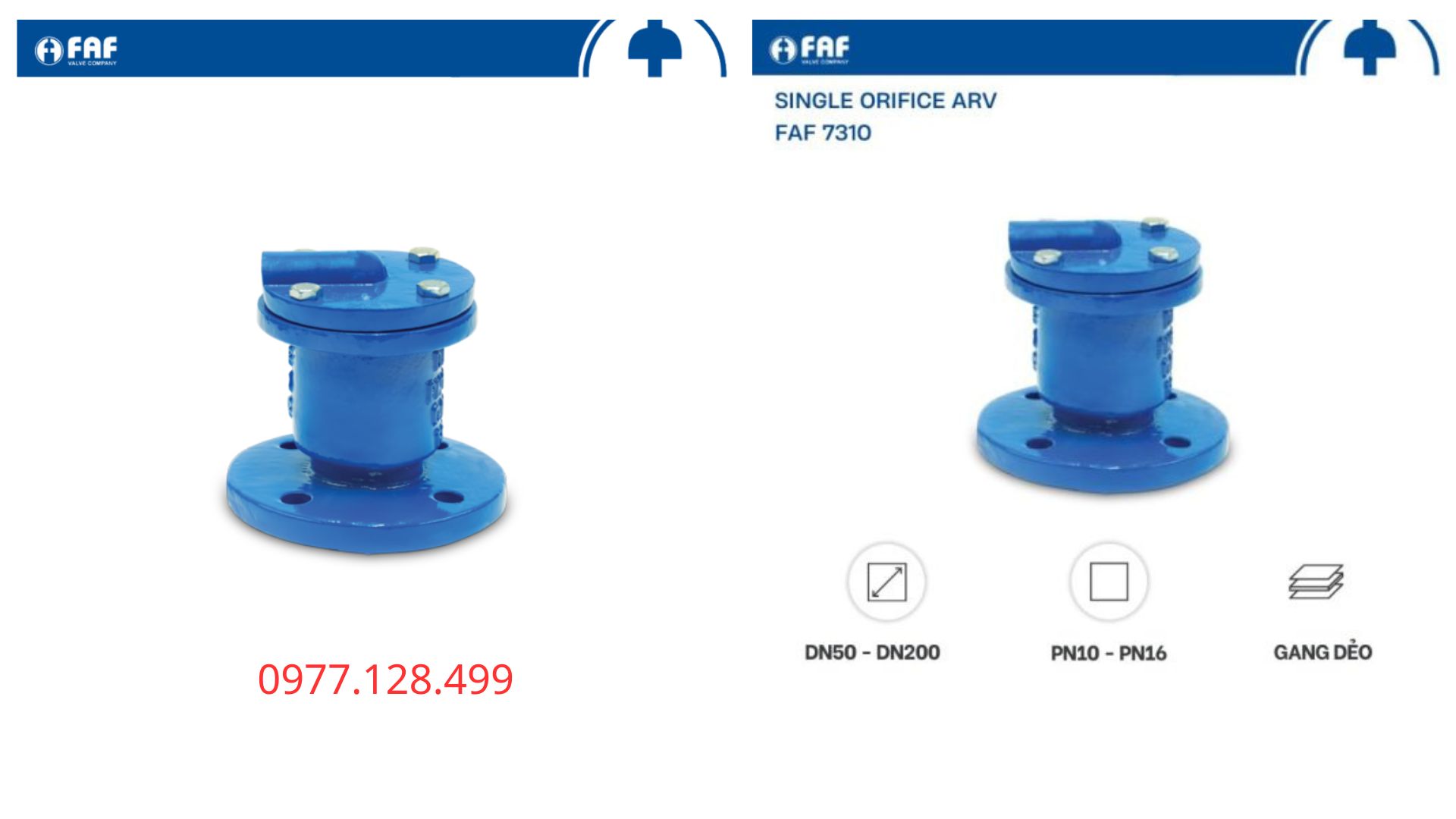 Van xả khí cầu đơn FAF 7310 DN50