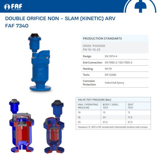Van xả khí động năng kép FAF 7340 DN50 - Hình ảnh 4