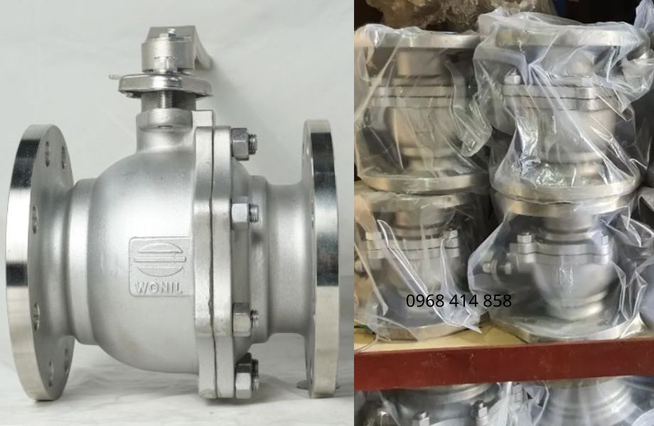 Van bi inox mặt bích tay gạt Wonil DN200
