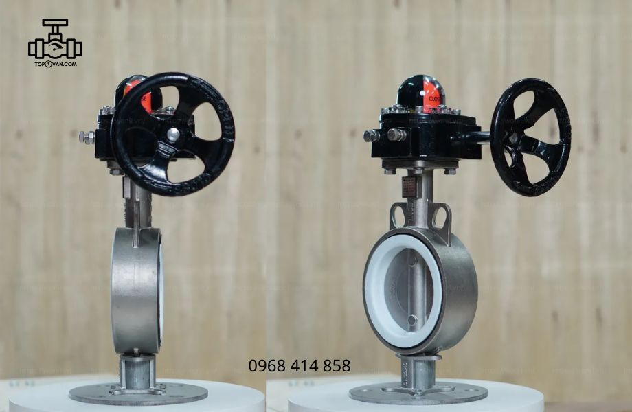 Van bướm inox tay quay Wonil DN100