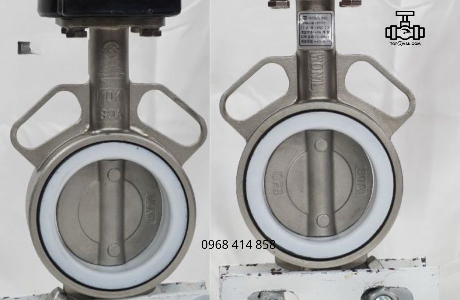 Van bướm inox tay quay Wonil DN80