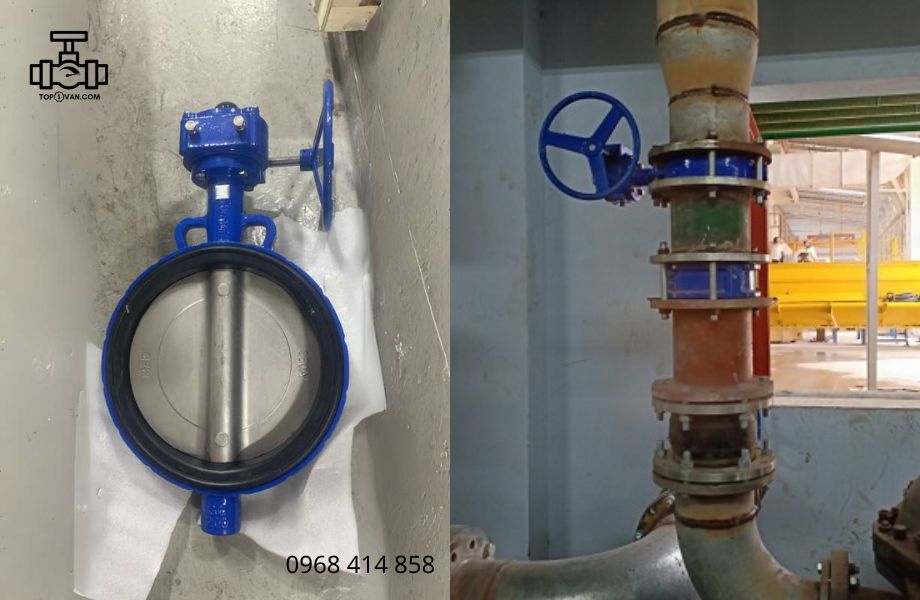 Van bướm tay quay gang Wonil DN350