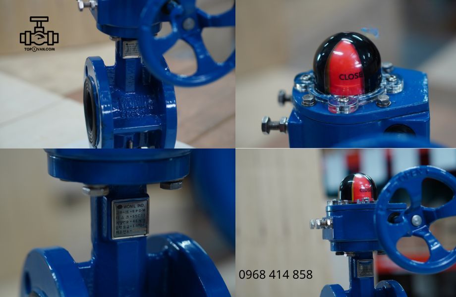 Van bướm 2 mặt bích tay quay gang Wonil DN50