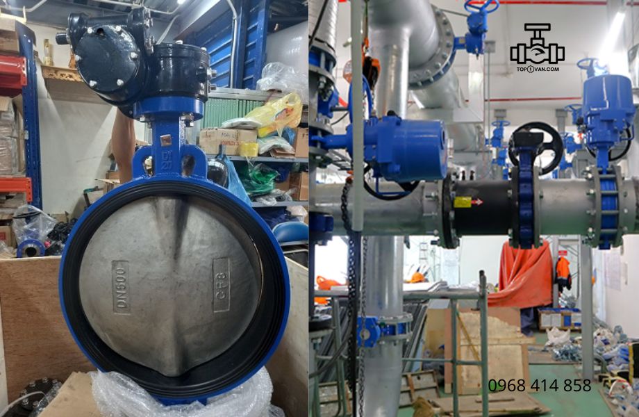 Van bướm tay quay gang Wonil DN500