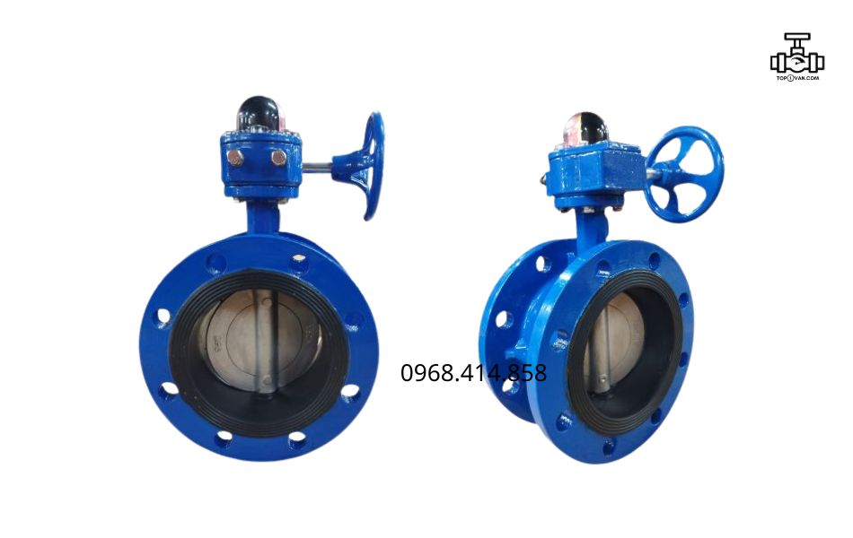 Van bướm 2 mặt bích tay quay gang Wonil DN150