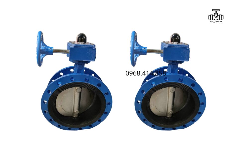 Van bướm 2 mặt bích tay quay gang Wonil DN300