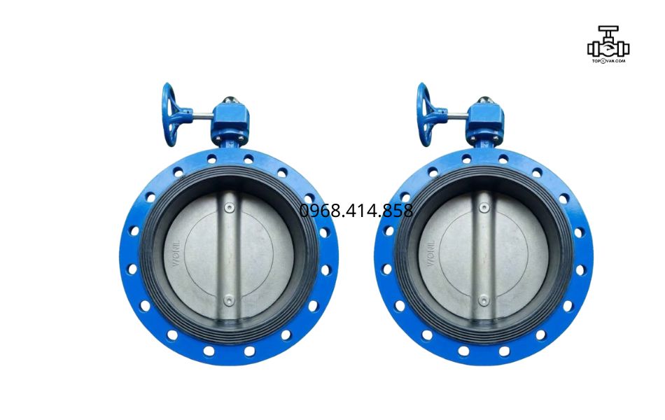 Van bướm 2 mặt bích tay quay gang Wonil DN400