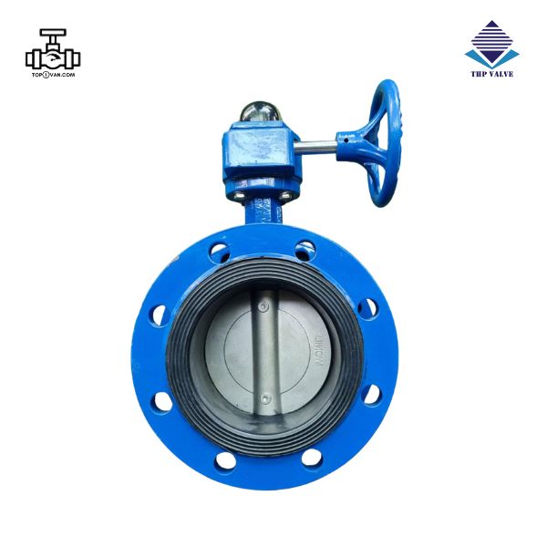 Van bướm 2 mặt bích tay quay gang Wonil DN250