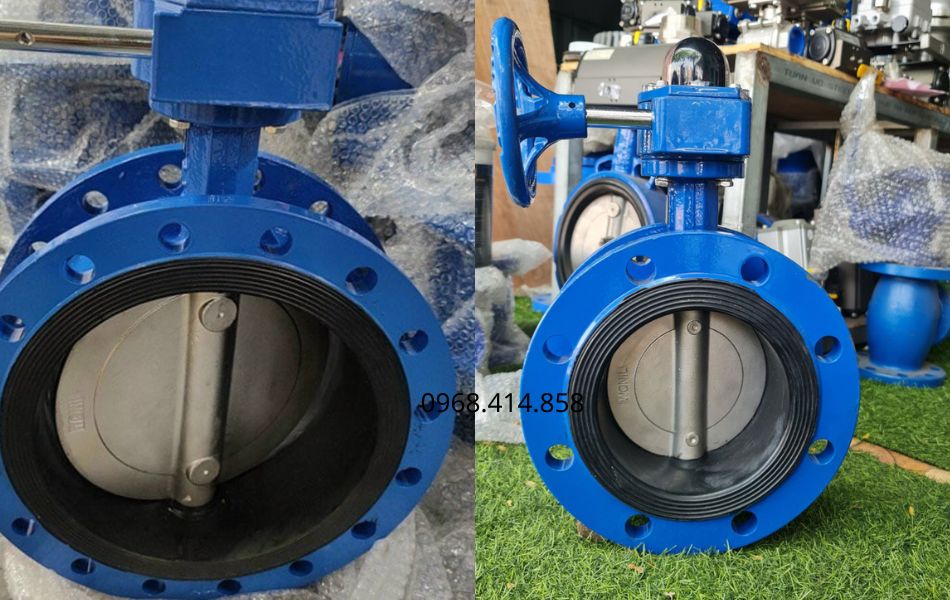 Van bướm 2 mặt bích tay quay gang Wonil DN300