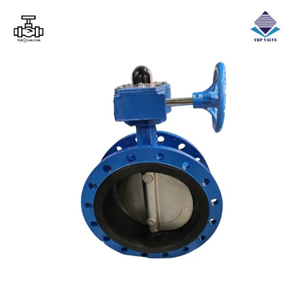 Van bướm 2 mặt bích tay quay gang Wonil DN350