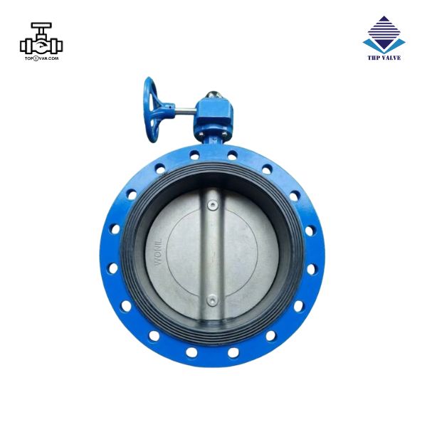 Van bướm 2 mặt bích tay quay gang Wonil DN400