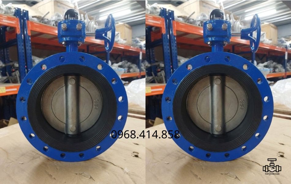 Van bướm 2 mặt bích tay quay gang Wonil DN500