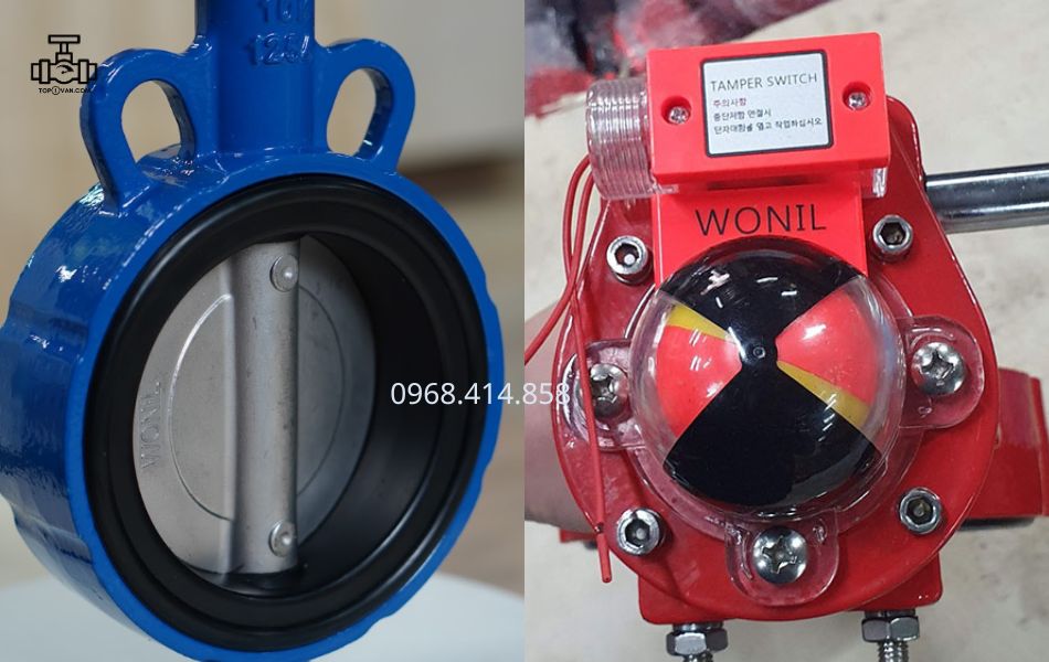 Van bướm tín hiệu điện gang Wonil DN125