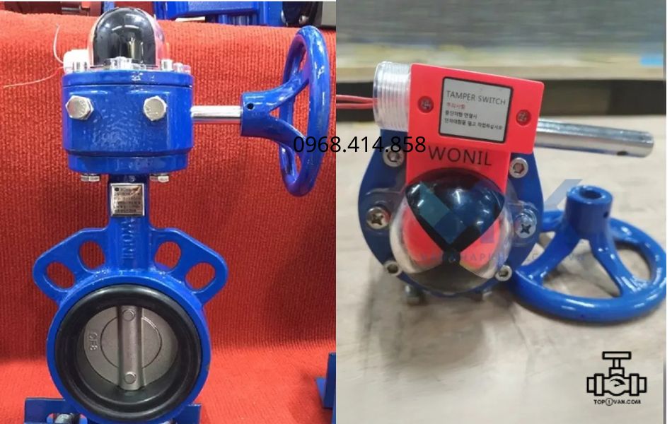 Van bướm tín hiệu điện gang Wonil DN150